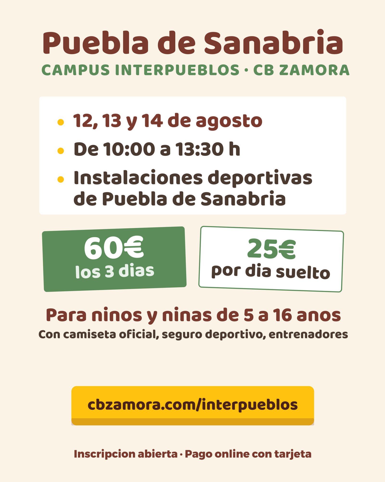 Entrenamiento del Campus Interpueblos CBZ en Puebla de Sanabria