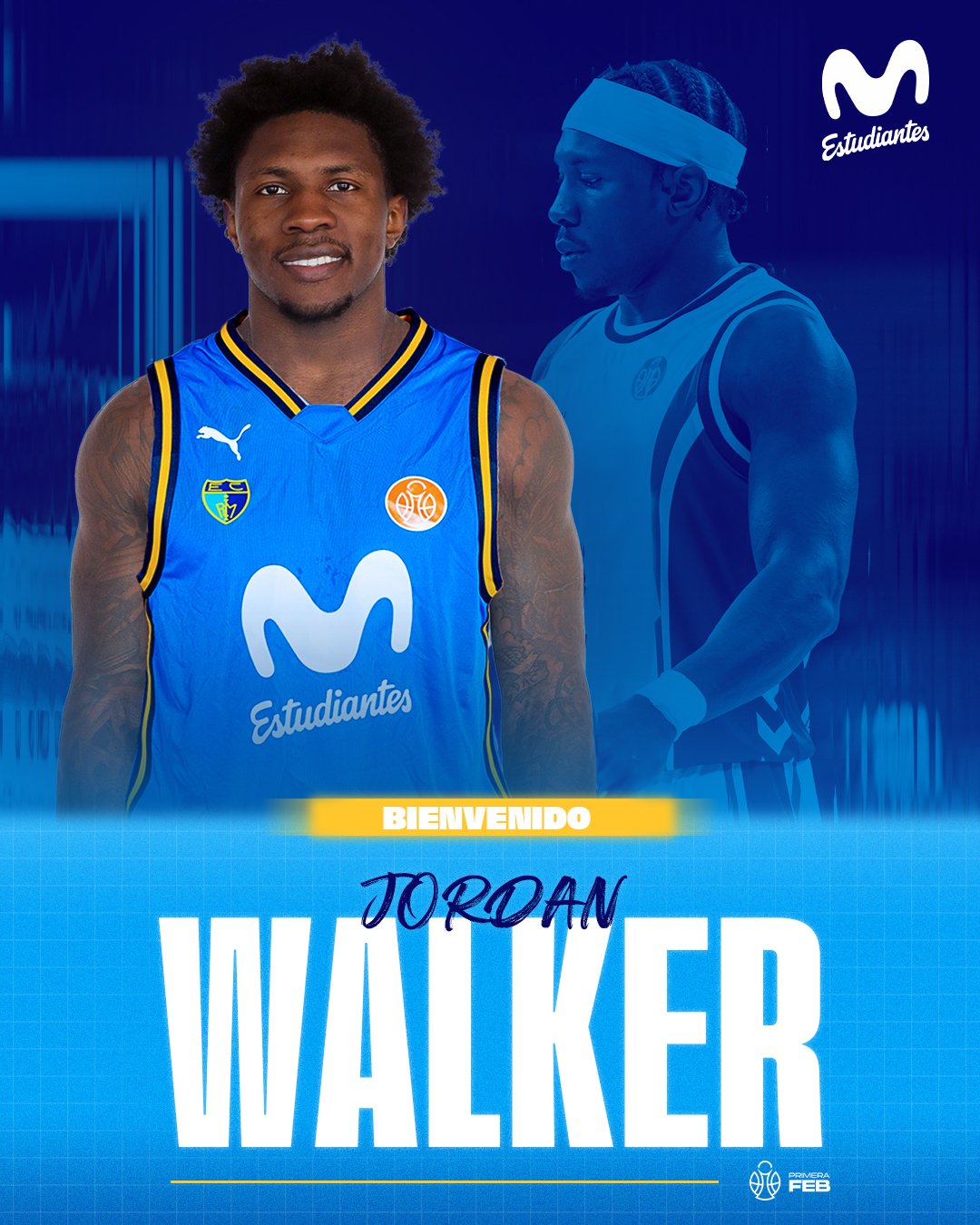 Jordan Walker, en la gráfica de bienvenida del Movistar Estudiantes